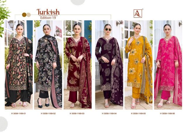 Alok suit turkis-19 embroidery dress material wholesale